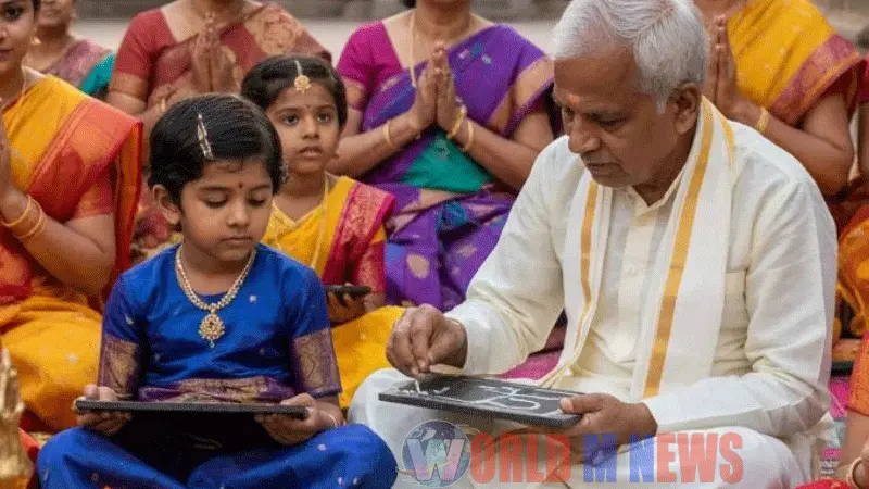 ഇന്ന് വിദ്യാരംഭം; അക്ഷര വെളിച്ചത്തിലേക്ക് കുരുന്നുകള്, നഗരം മഹാനവമിയുടെ നിറവിൽ