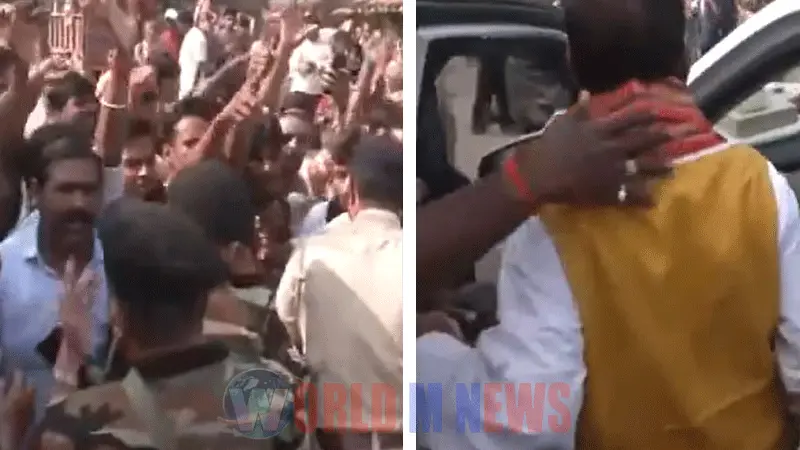 നിയമസഭാതെരഞ്ഞെടുപ്പ്  : ബീഹാർ ഉപമുഖ്യമന്തിയുടെ വാഹനവ്യൂഹത്തിന് നേരെ ചാണകമേറ് 