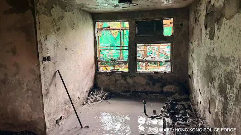 ഹോങ്കോംഗ് തീപ്പിടുത്ത ദുരന്തം :കെട്ടിടത്തിനകത്തെ ചിത്രങ്ങൾ ആദ്യമായി പുറത്തുവിട്ട് ഹോങ്കോംഗ് പോലീസ്