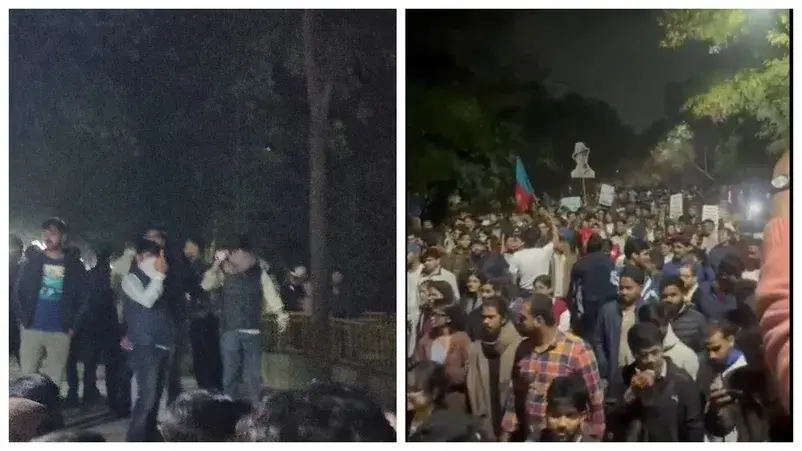 വൈസ് ചാൻസലറുടെ രാജി ആവശ്യപ്പെട്ട് ജെഎൻയുവില് പ്രതിഷേധം തുടരുന്നു , സമരക്കാര്ക്ക് നേരെ കല്ലേറ്