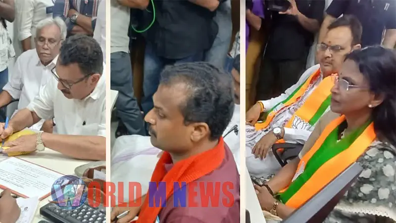 ത്രികോണമത്സരത്തിന് കളമൊരുങ്ങി: വട്ടിയൂർക്കാവിലെ സ്ഥാനാർത്ഥികൾ പത്രിക സമർപ്പിച്ചു
