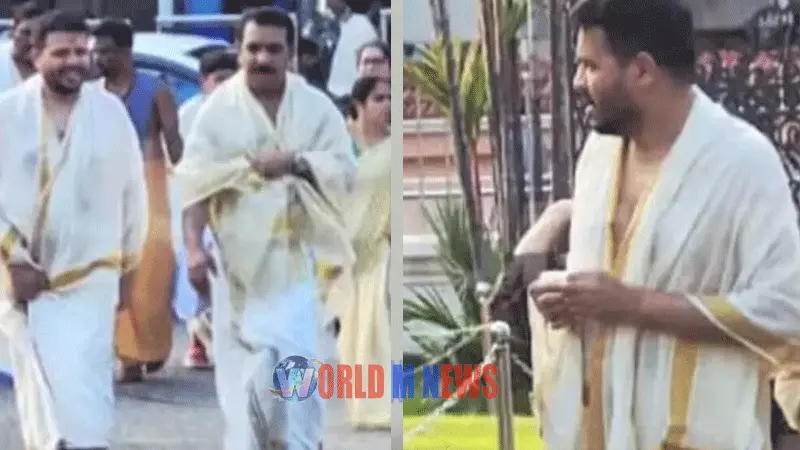 പിണറായി വിജയന്റെ മകന്‍ വിവേക് കിരണ്‍ ഗുരുവായൂര്‍ ക്ഷേത്രത്തില്‍ ദര്‍ശനം നടത്തി