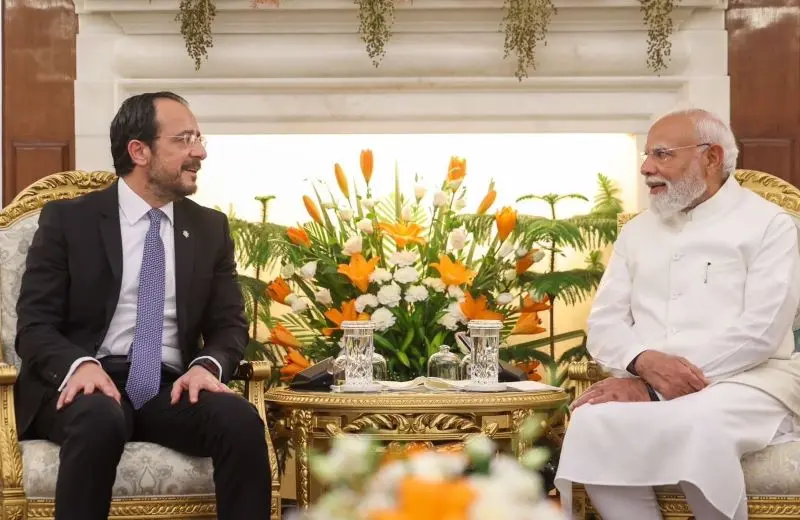 സൈപ്രസ് പ്രസിഡന്റ് നിക്കോസ് ക്രിസ്റ്റോഡൗലിഡസുമായി ന്യൂഡൽഹിയിൽ പ്രധാനമന്ത്രി നരേന്ദ്ര മോദി ചർച്ച നടത്തി