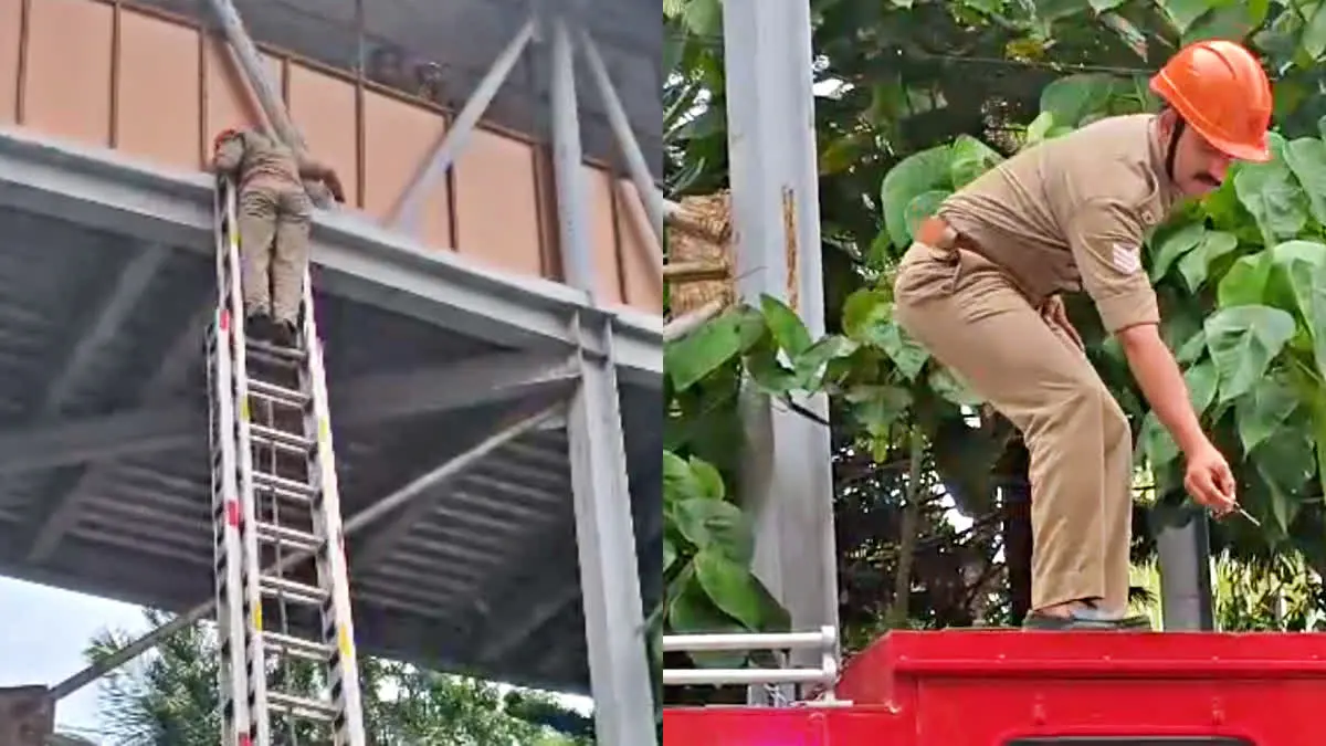 ആകാശപാതയിൽ കാർ താക്കോൽ കുടുങ്ങിയ യാത്രക്കാരന് സഹായഹസ്തവുമായെത്തി ഫയർ ഫോഴ്സ്