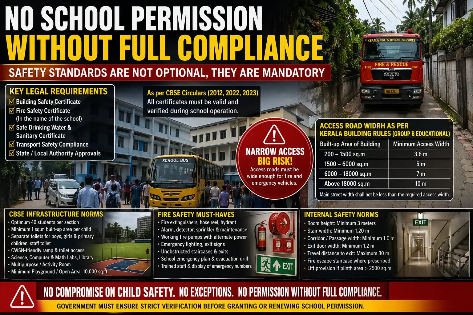 മാനദണ്ഡങ്ങൾ പാലിക്കാതെ സ്‌കൂളുകൾക്ക് ഈ വർഷം പ്രവർത്തനാനുമതി ഇല്ല: സർക്കാർ കർശന നിലപാട് വേണം