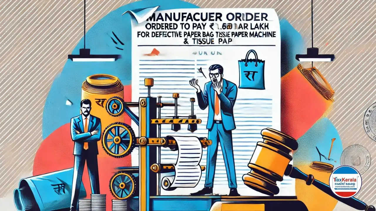 ഉപഭോക്താവിനെ കബളിപ്പിച്ച പേപ്പർ ബാഗ്, ടിഷ്യൂപേപ്പർ ഉത്പാദിപ്പിക്കുന്ന ഉപകരണ നിർമ്മാതാവിന് 1.68 ലക്ഷം അടയ്ക്കാൻ കോടതി ഉത്തരവ്!