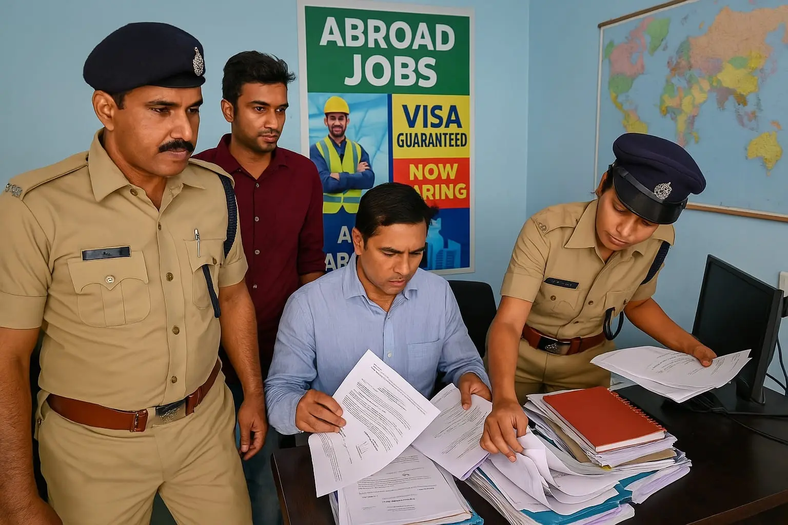റിക്രൂട്ടിംഗ് ഏജൻസികളിൽ പ്രൊട്ടക്ടർ ഓഫ് എമിഗ്രന്റ്സ് റെയ്ഡ്