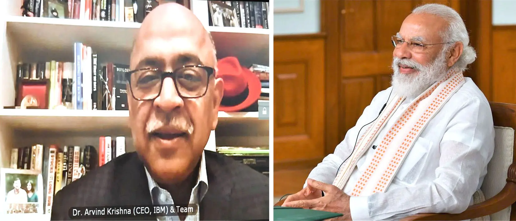 ഐ.ബി.എം. സി.ഇ.ഒ. അരവിന്ദ് കൃഷ്ണയുമായി പ്രധാനമന്ത്രി സംവദിച്ചു
