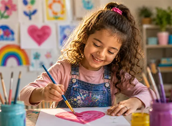 Child in a bright, safe room
