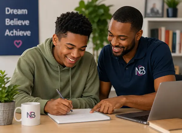 Young people in a supportive group activity