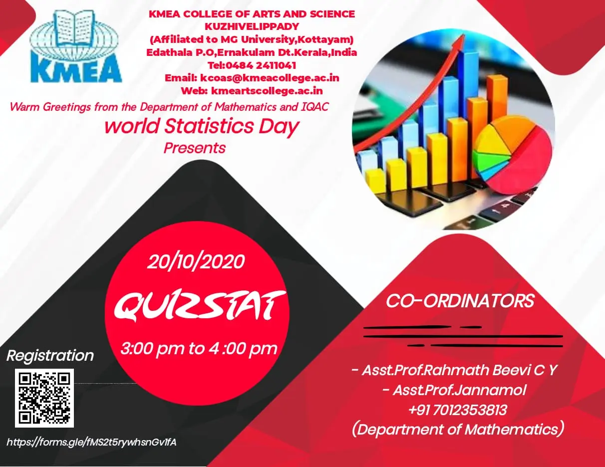 Department of   Statistics and Mathematics  organized a InteCollegiate Competition "QUIZSTAT" on 20th October 2020 . 