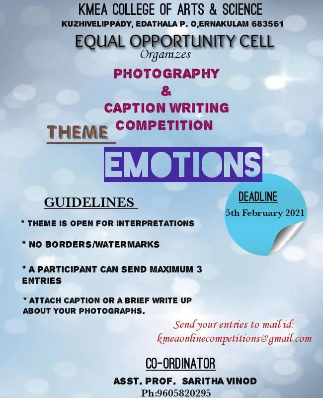 Equal Opportunity Cell organizes Photography & Caption Writing Competition on 05/02/2021.