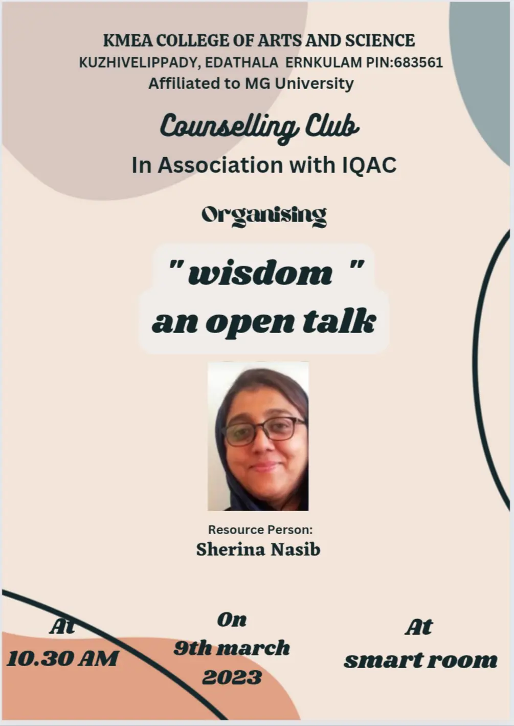 Wisdom an Open Talk by Councelling Club | 09-03-2023