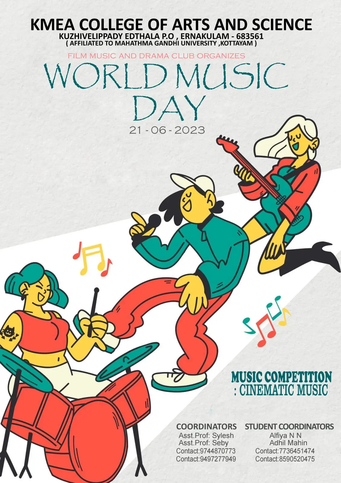 World Music Day Celebration on 21-06-2023 - KMEA College of Arts & Science