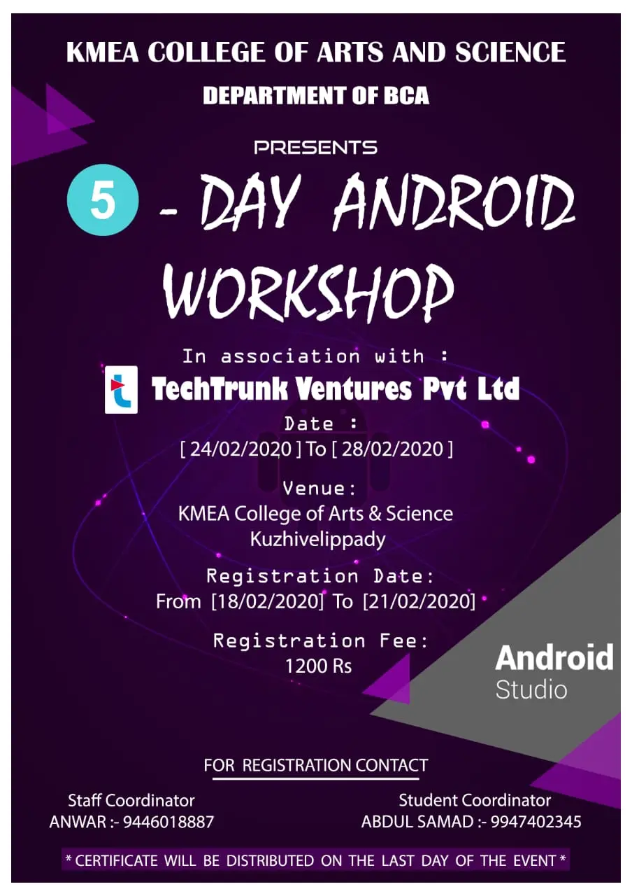 5 Day Workshop on Android Application Development