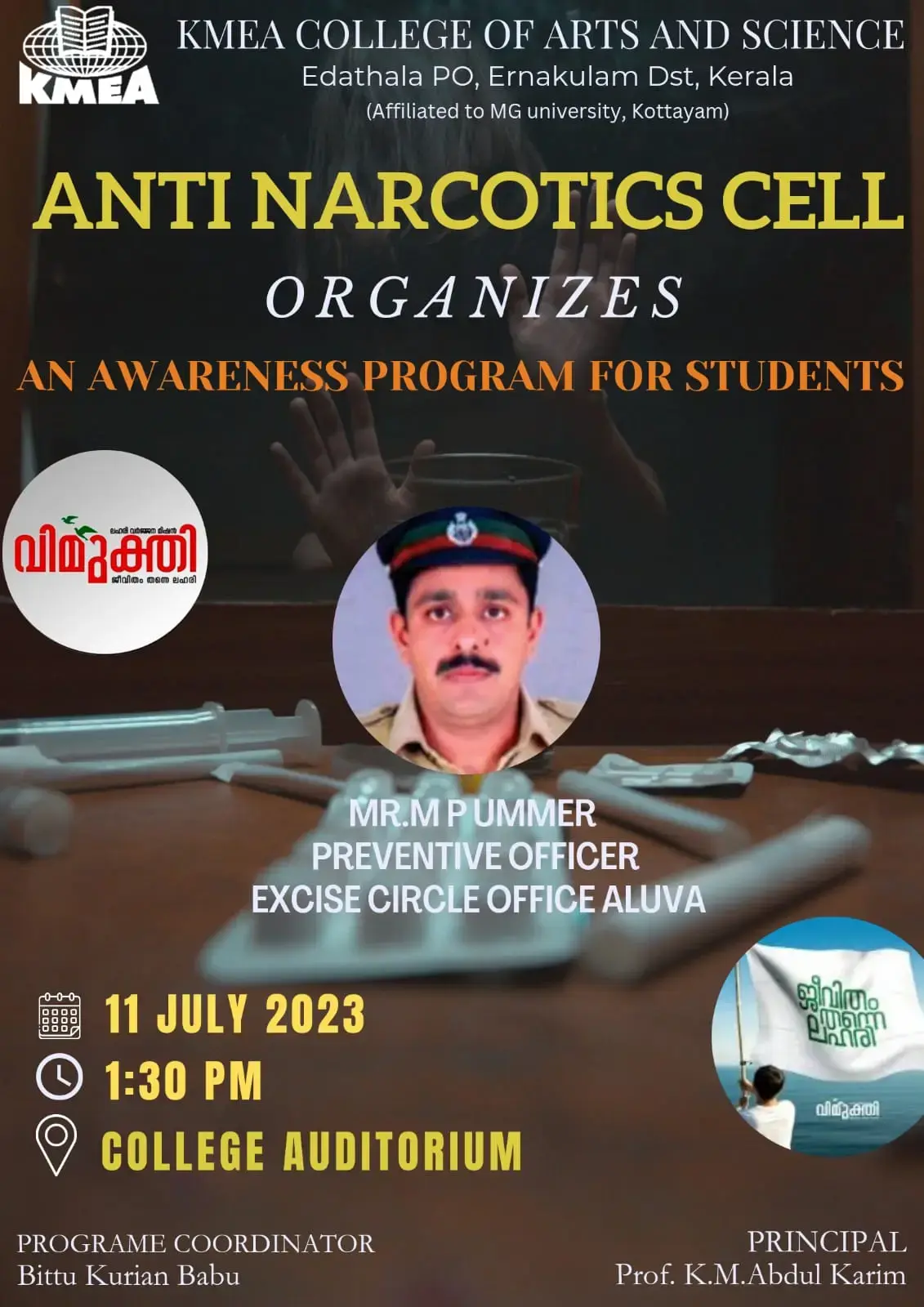 Anti Narcotics Awareness Class on 11-07-2023