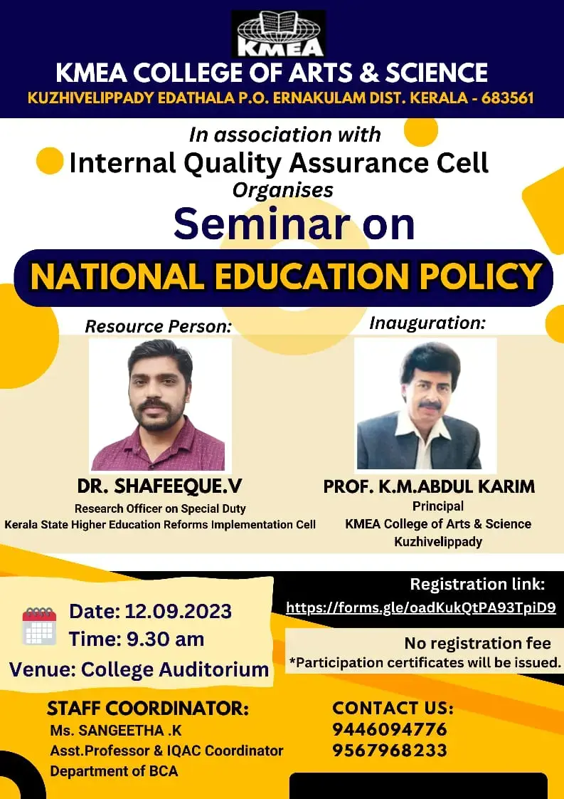 Seminar on National Education Policy on 12-09-2023