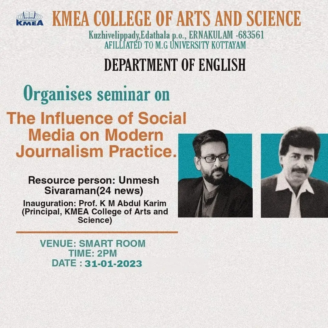 Seminar on Influence of Social Media on Modern Journalism Practice 31-01-2023