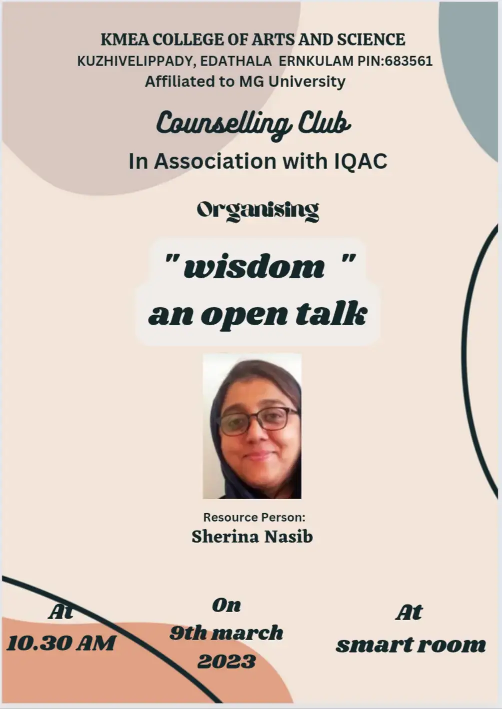 Wisdom an Open Talk by Councelling Club  09-03-2023