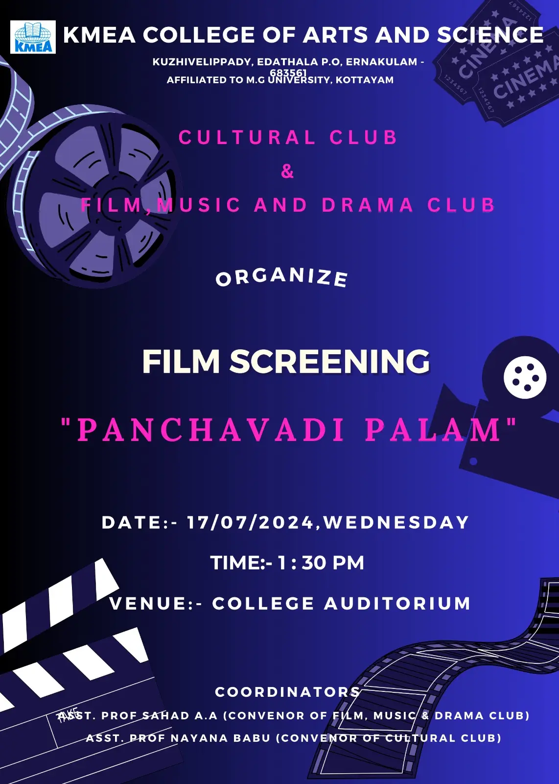 Film Screening Panchavadipalam 17-7-2024