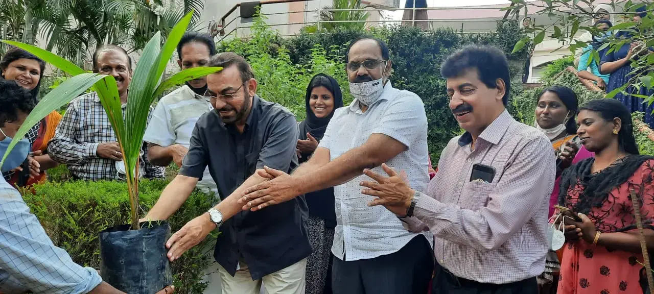 Planting Coconut tree seedlings in Campus by Management on 16-02-2022