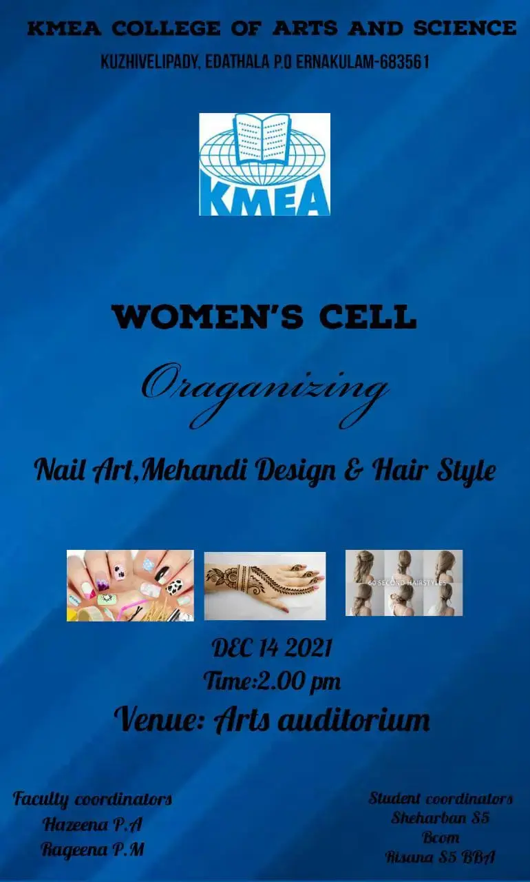 Women's cell organized Nail art,Mehandi Design and Hair Style competitions on 14-12-2021