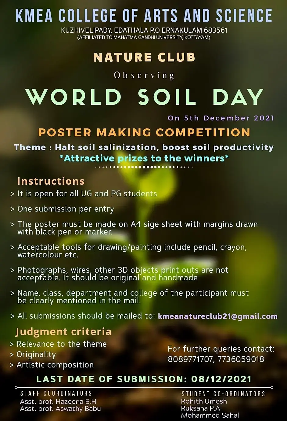 Nature Club observing World Soil Day on 5-12-2021