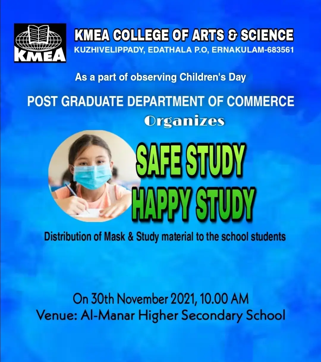 PG Department of Commerce organized SAFE STUDY HAPPY STUDY on 30-11-2021