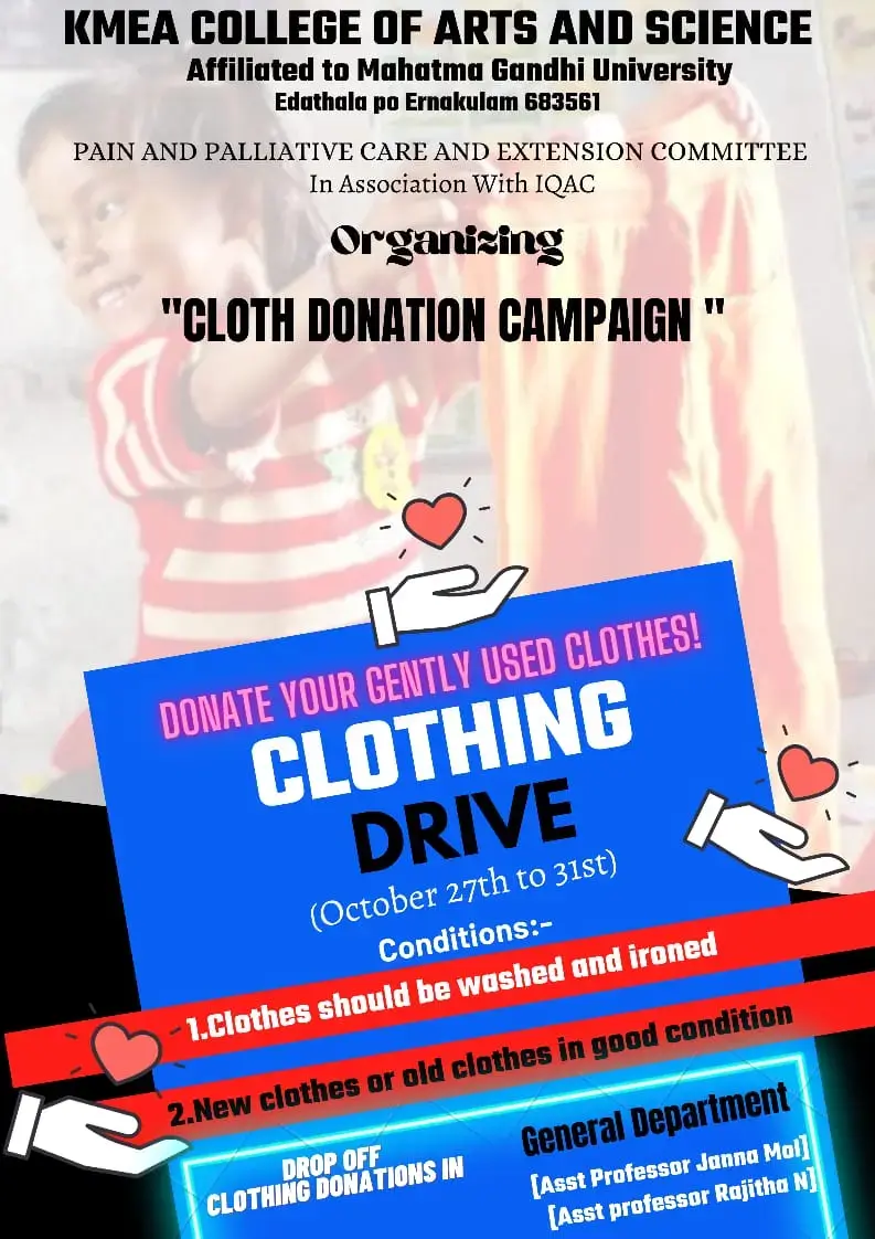 Pain and Palliative Care and Extension Committee organized Clothing Drive 27-10-2021