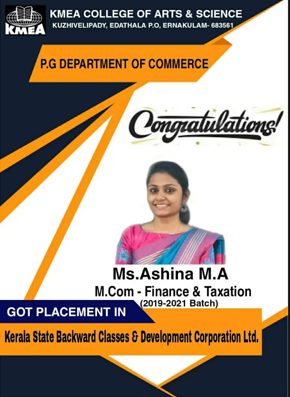 Got placement in Kerala State Backward and Development Corporation Ltd