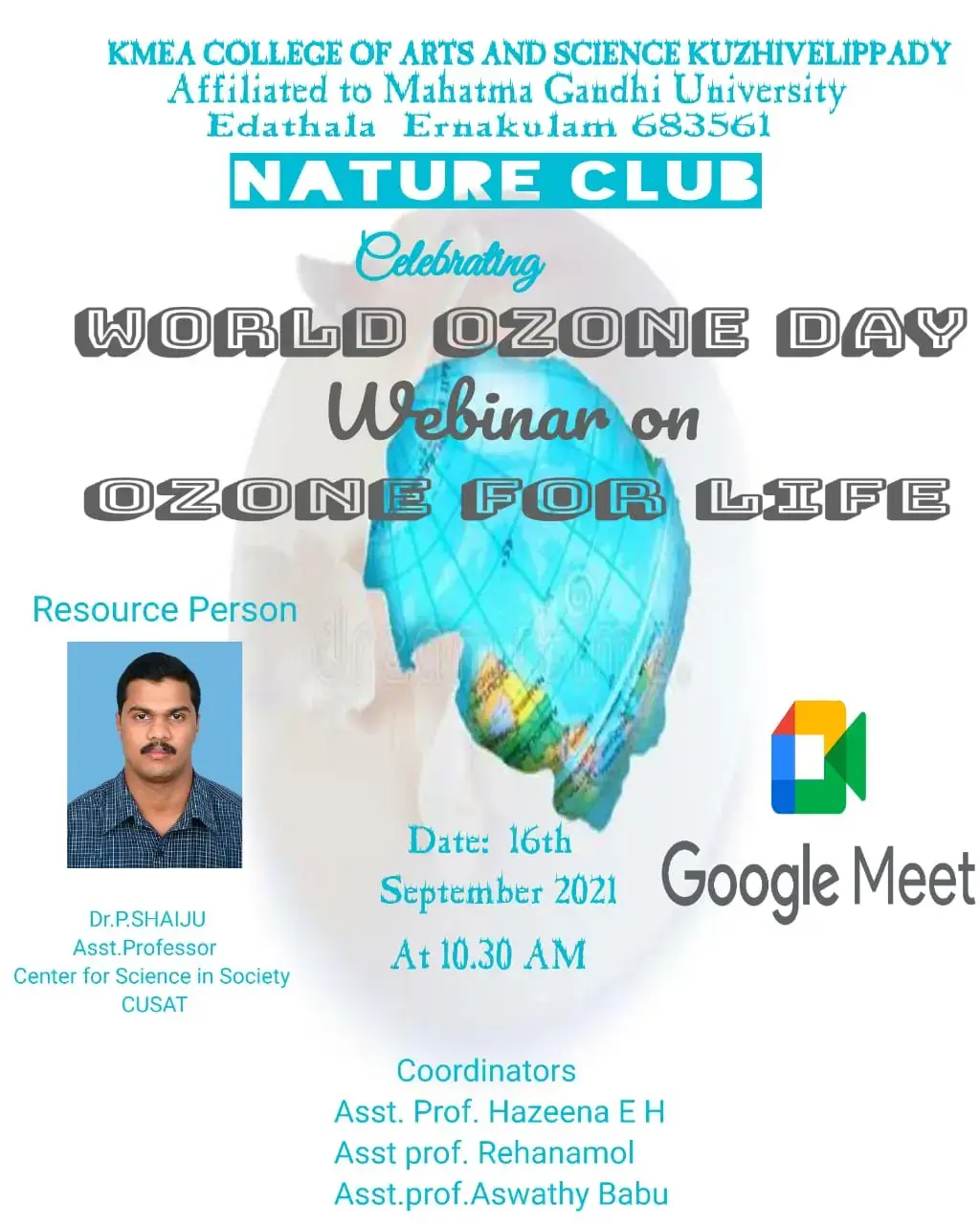 Nature Club organized Webinar Ozone for Life on 16-9-2021