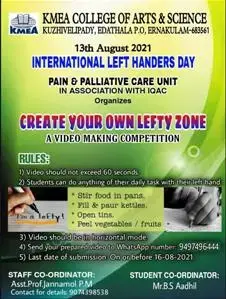 INTERNATIONAL LEFT HANDERS DAY CELEBRATIONS on 13-8-2021