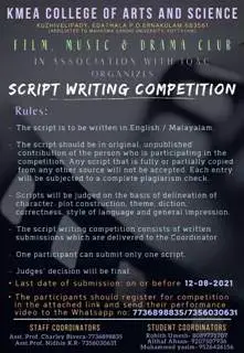 Film,Music and Drama Club organized SCRIPT WRITING COMPETITION on 12-8-2021