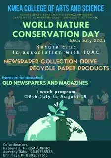 WORLD NATURE CONSERVATION DAY CELEBRATION on 28-7-2021