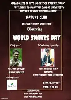 Nature Club and IQAC observed World Snakes Day on 16-7-2021