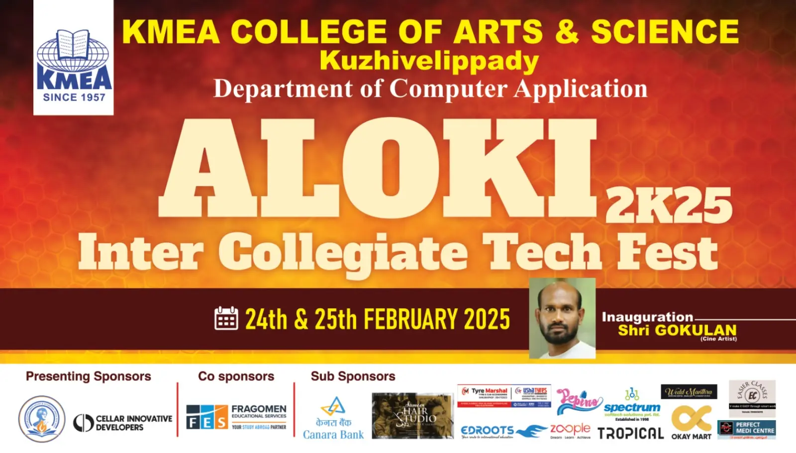 Dep of BCA - Inter Collegiate Tech Fest (ALOKI) - on 24th and 25th February 2025