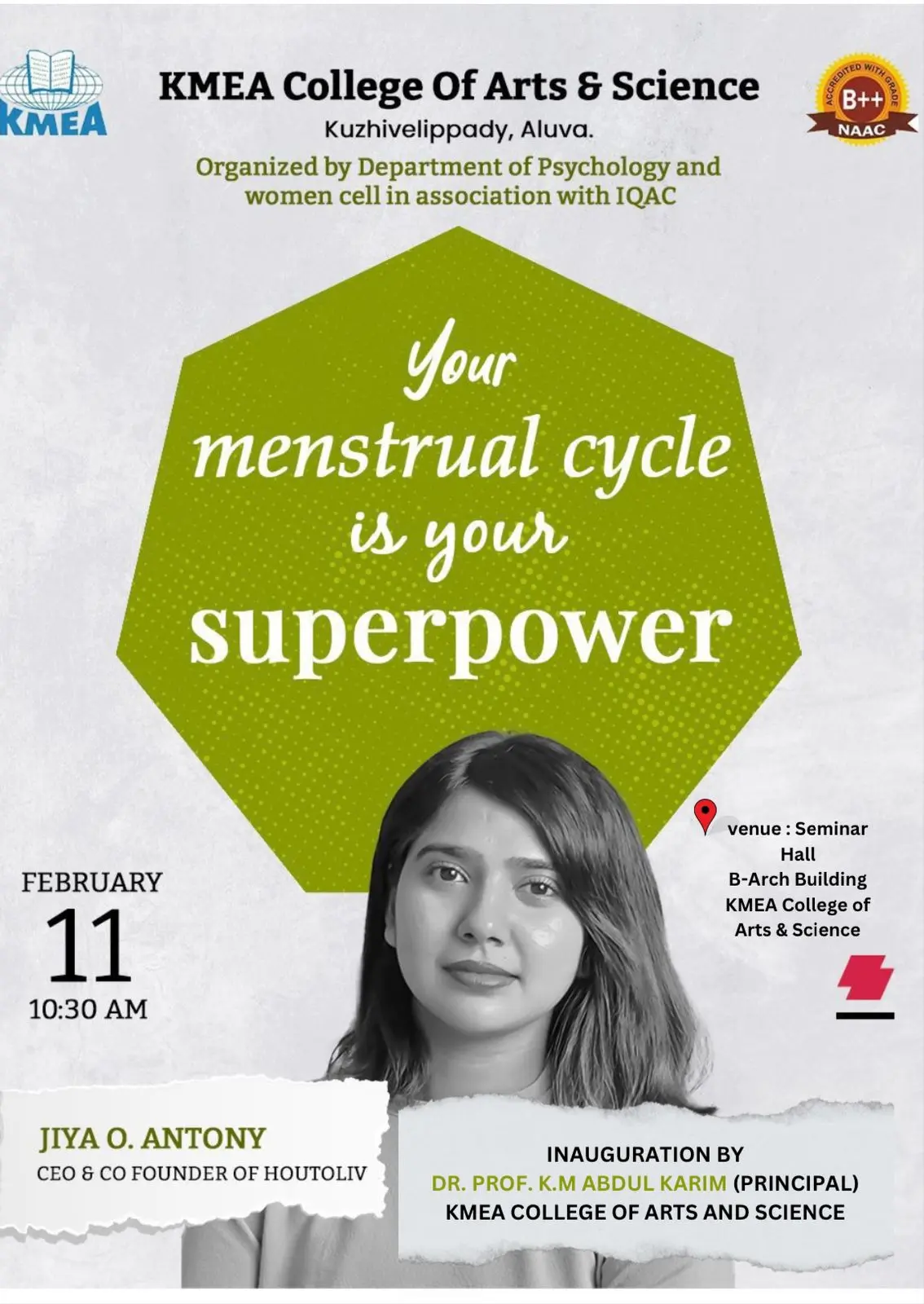 11/02/2026  -.HEALTH AWARENESS PROGRAM - Dept. of Psychology and Women Cell.