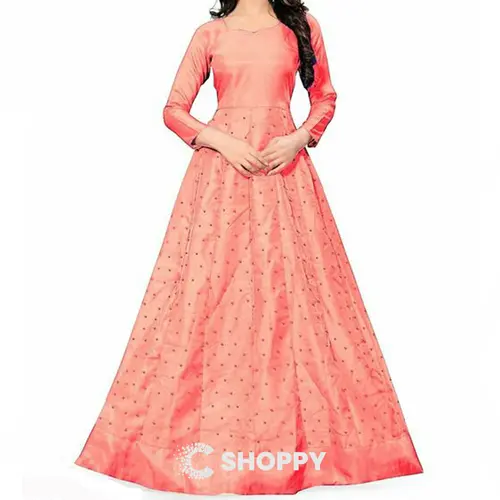 Anjanaa Designer Women Gowns Peach Color Cshoppy Anjanaa Designer Women Gowns Peach Color Cshoppy
