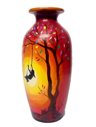 Terracotta Hand Painted Decorative Vase in Flower Pots 