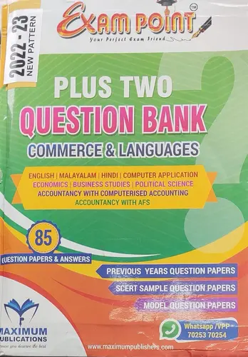 PLUS TWO- QUESTION BANK,  COMMERCE & LANGUAGES, SCERT, Exam Point, Maximum Publication