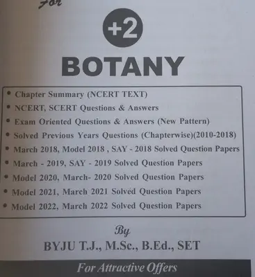 EXAM POINT PLUS TWO BOTANY SCERT +2 Maximum Publications