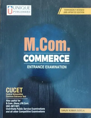 M.COM-ENTRANCE EXAM-UNIQUE PUBLISHERS-SANJIV KUMAR DUDEAJE-EXAMS