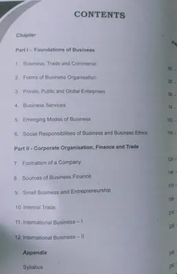 PLUS ONE CONCISE BUSINESS STUDIES NCERT SYLLABUS