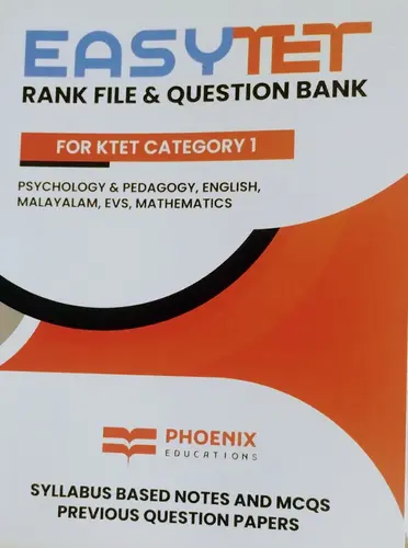 K TET  CATEGORY  1  EASY YET RANK FILE AND QUESTION BANK 