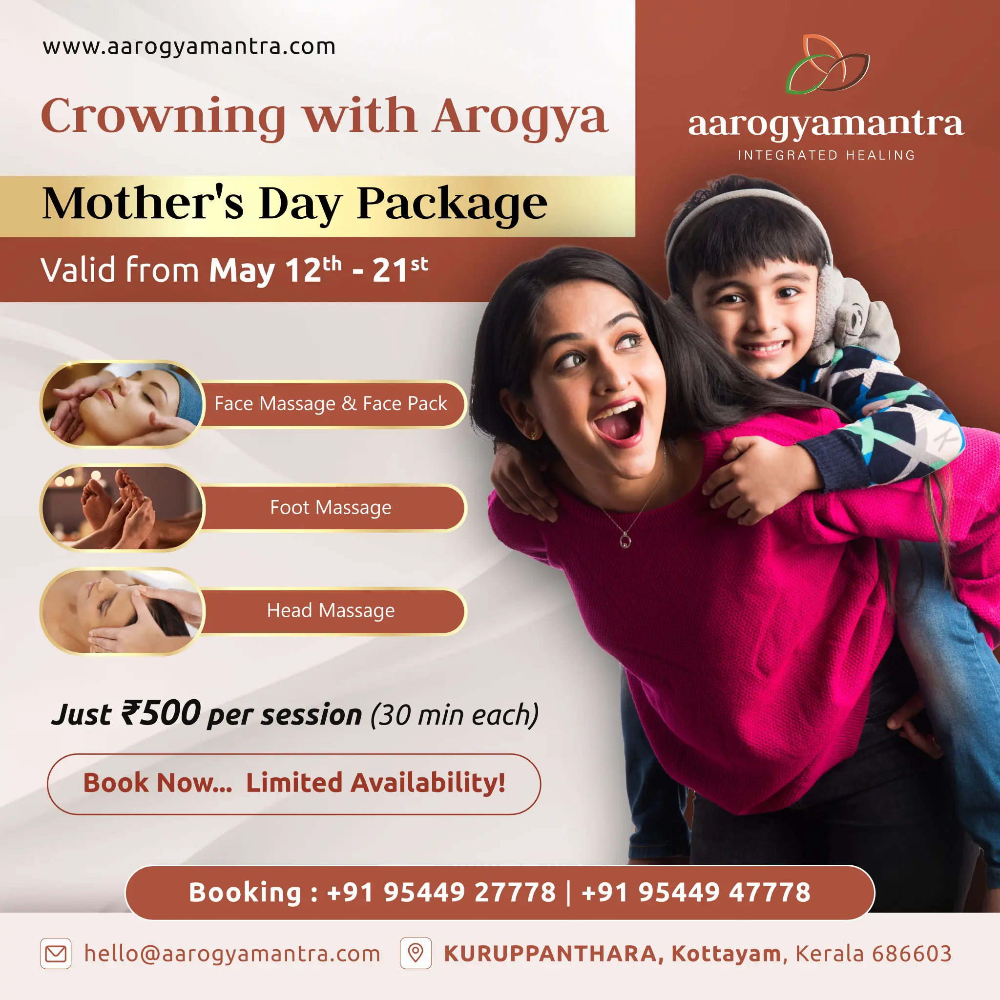 Pamper Mom with Arogya – Special Mother’s Day Wellness Package!