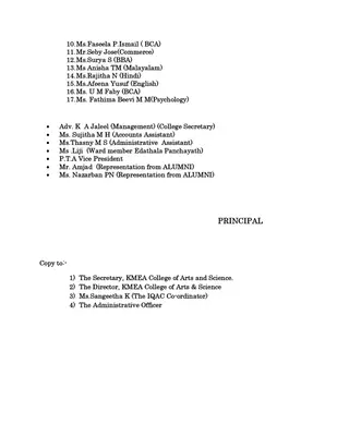 NAAC –Institutional Accreditation Process  of  KMEA College of Arts and Science, Kuzhivelippady – Re-Constitution of IQAC-2025-‘26