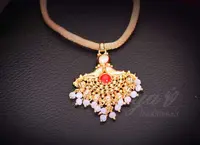 Coral Red And White Crystal Locket L10