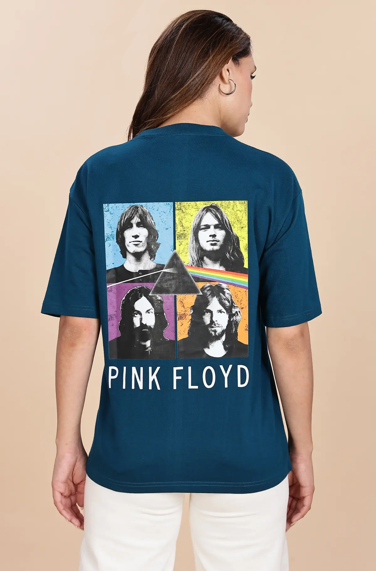 Pink Floyd Printed Pure Cotton Oversized T-Shirt