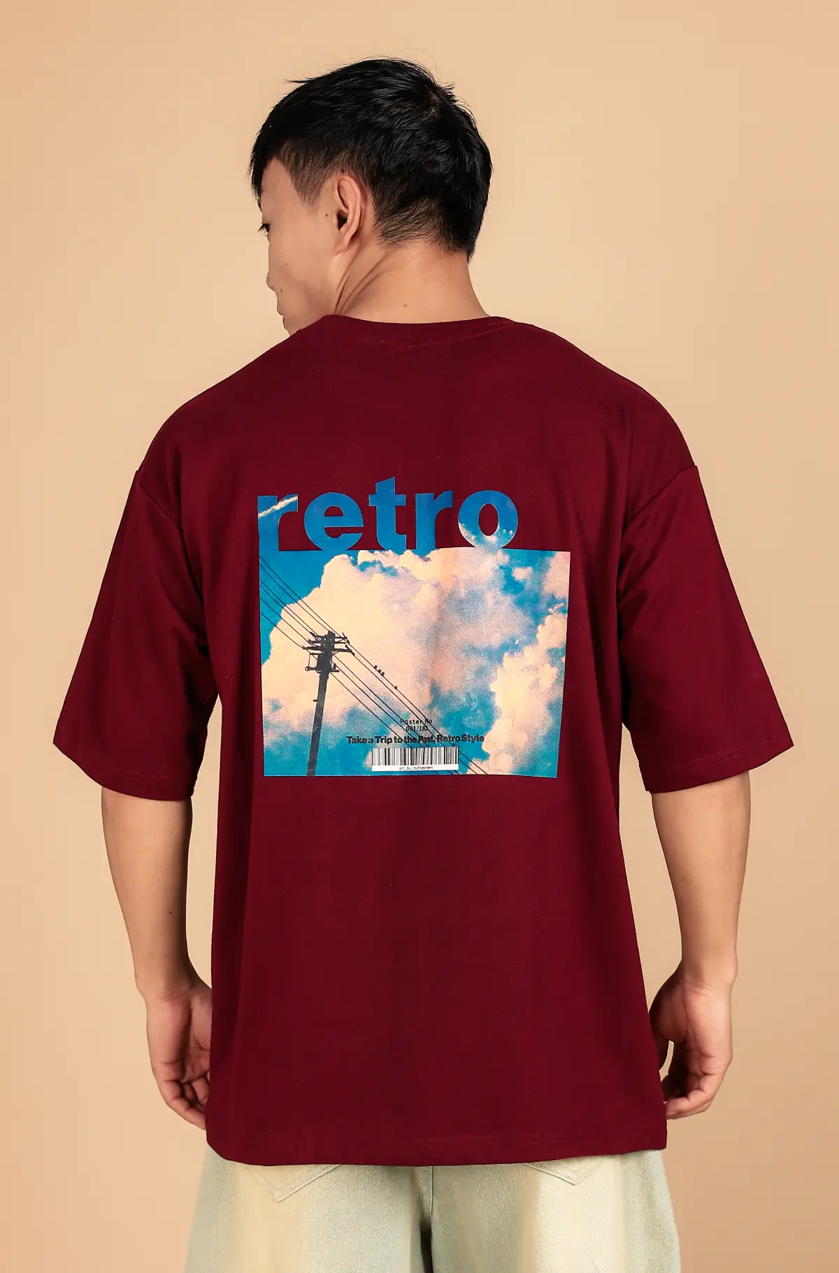 Men's Retro Graphic Maroon T-Shirt 