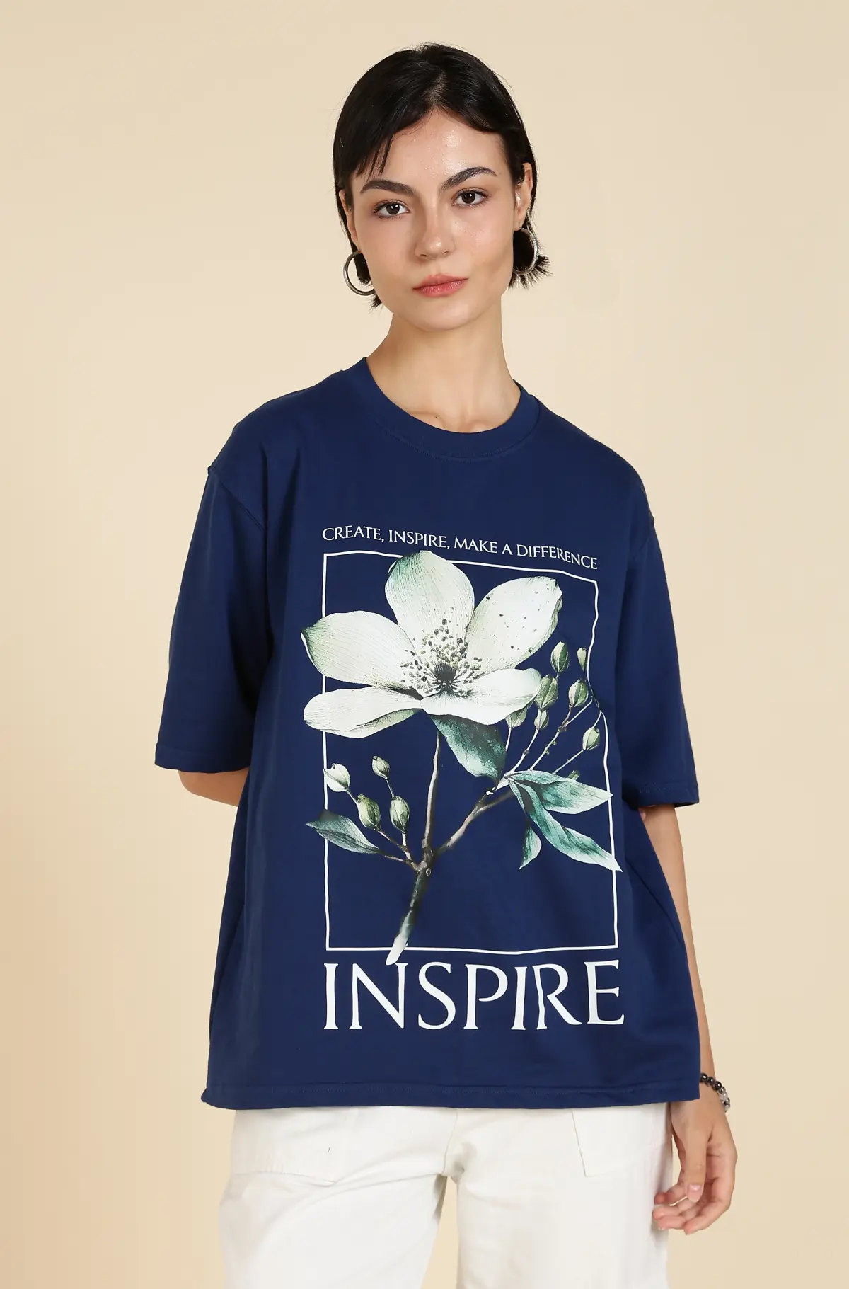 Women Floral Printed Oversized T-Shirt